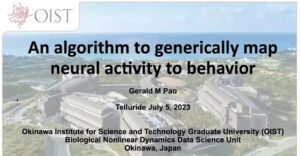 An algorithm to generically map neural activity to behavior - Gerald Pao - Day 9 (CNS) - Telluride 2023