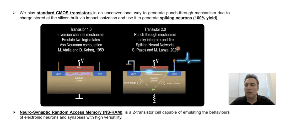 VIDEO> Mario Lanza: Synaptic and neural behaviours in a standard silicon transistor
